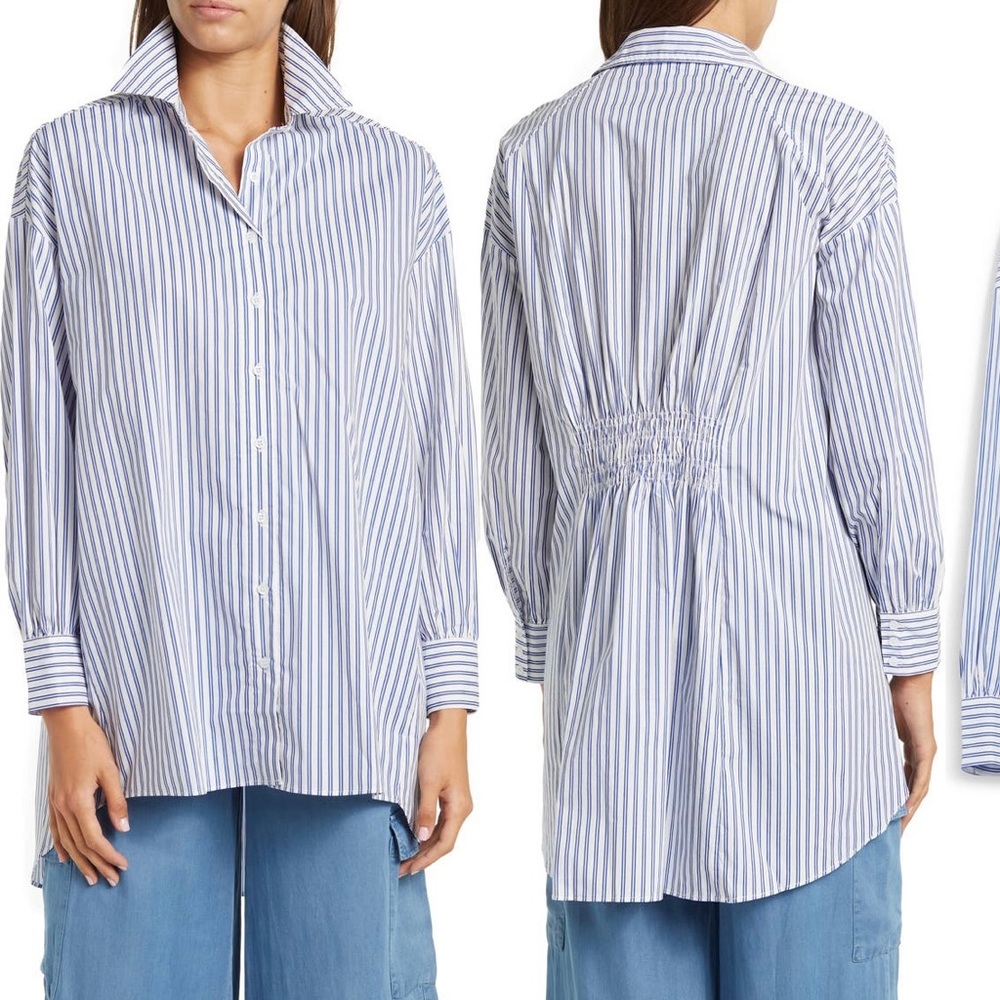 Walter Baker Vivian high low stripe shirt